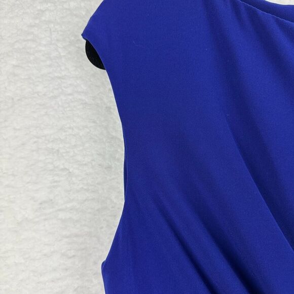 Lauren Ralph Lauren Twist Knot Dress Size 12 Purple Stretchy Sleeveless Career - Picture 4 of 10